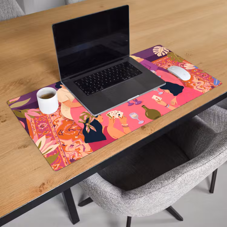 Bureau onderlegger - Mensen - Kaartspel - Interieur - Modern - Kleurrijk — 3