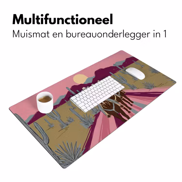 Bureau onderlegger - Mensen - Paard - Woestijn - Abstract - Roze — 7