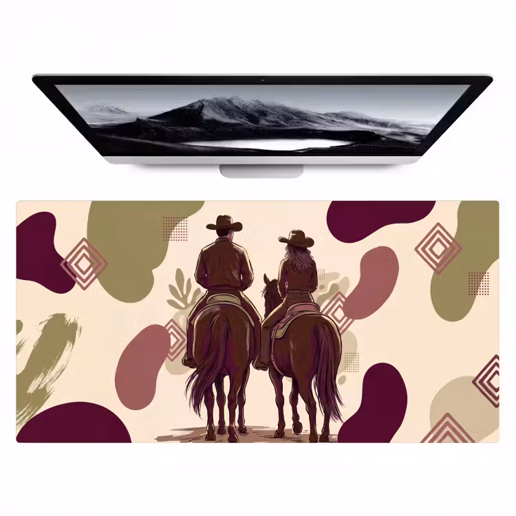 Bureau onderlegger - Mensen - Ruiters - Western - Illustratie - Bruin — 1