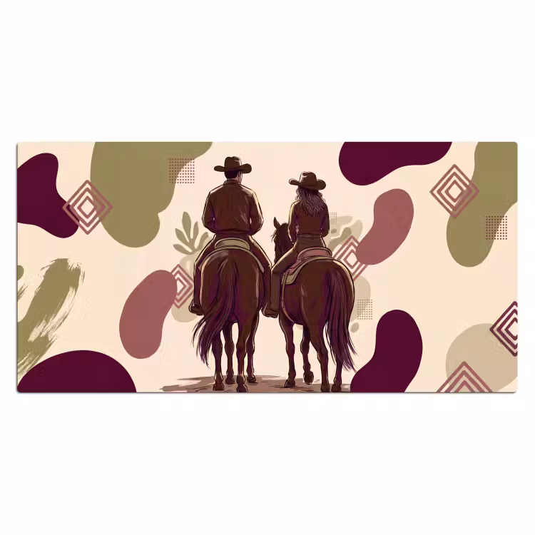 Bureau onderlegger - Mensen - Ruiters - Western - Illustratie - Bruin — 2