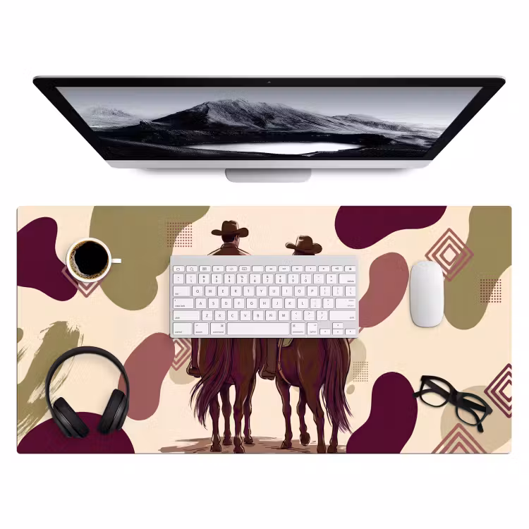 Bureau onderlegger - Mensen - Ruiters - Western - Illustratie - Bruin — 4
