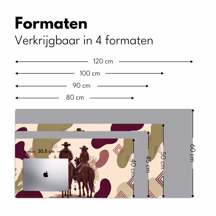 Bureau onderlegger - Mensen - Ruiters - Western - Illustratie - Bruin — 8