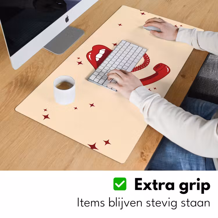 Bureau onderlegger - Mond - Telefoon - Popart - Rood - Illustratie — 6