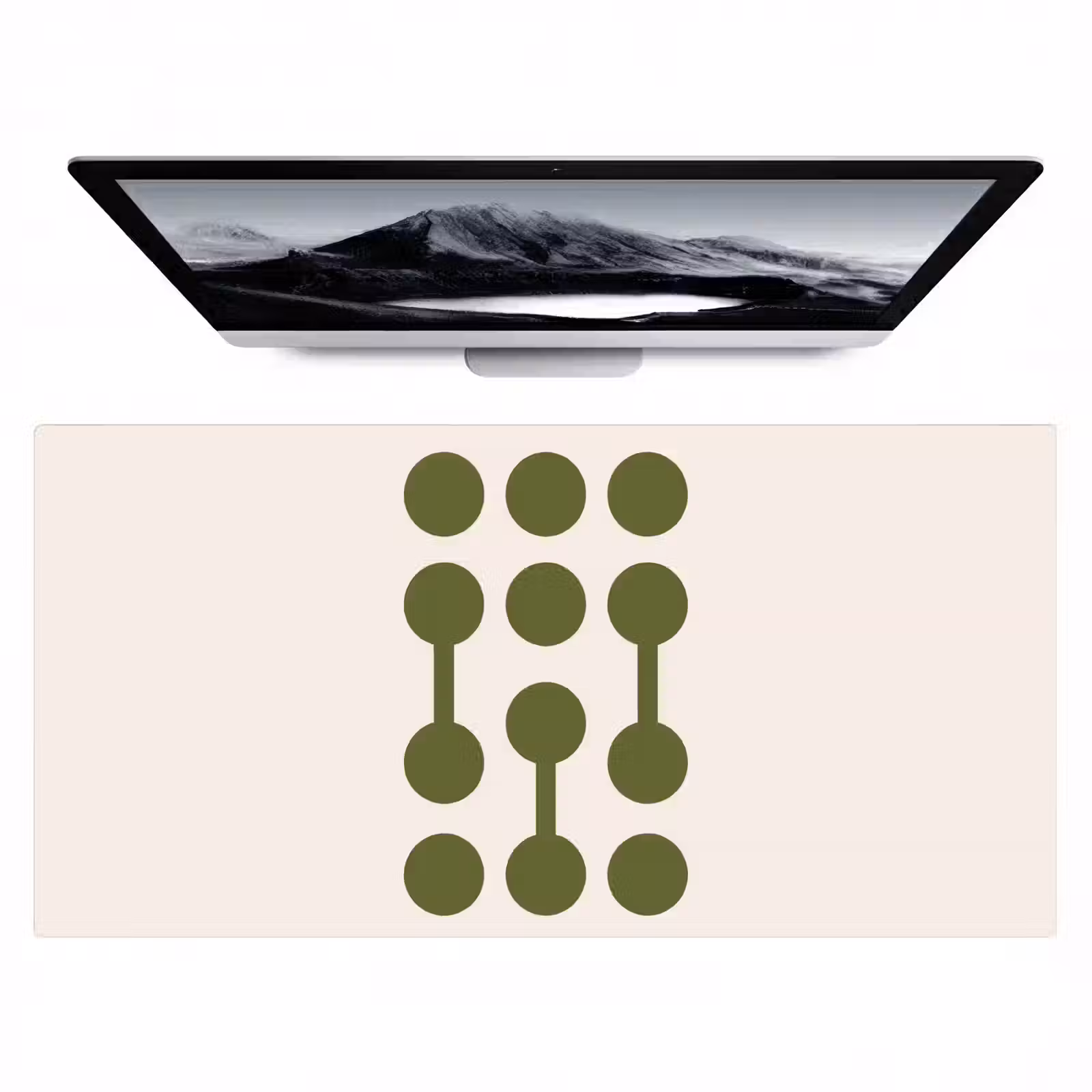 Bureau onderlegger - Cirkels - Geometrisch - Abstract - Modern - Groen — 1