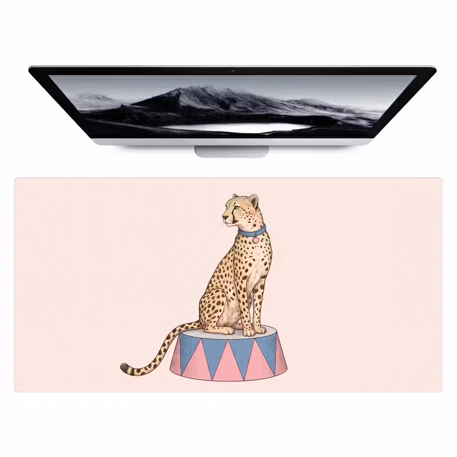 Bureau onderlegger - Dieren - Circus - Illustratie - Vintage - Roze — 1