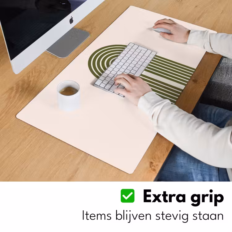 Bureau onderlegger - Abstract - Bogen - Modern - Groen - Kunst — 6
