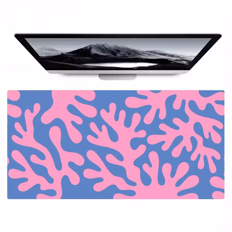 Bureau onderlegger - Abstract - Vormen - Roze - Blauw — 1