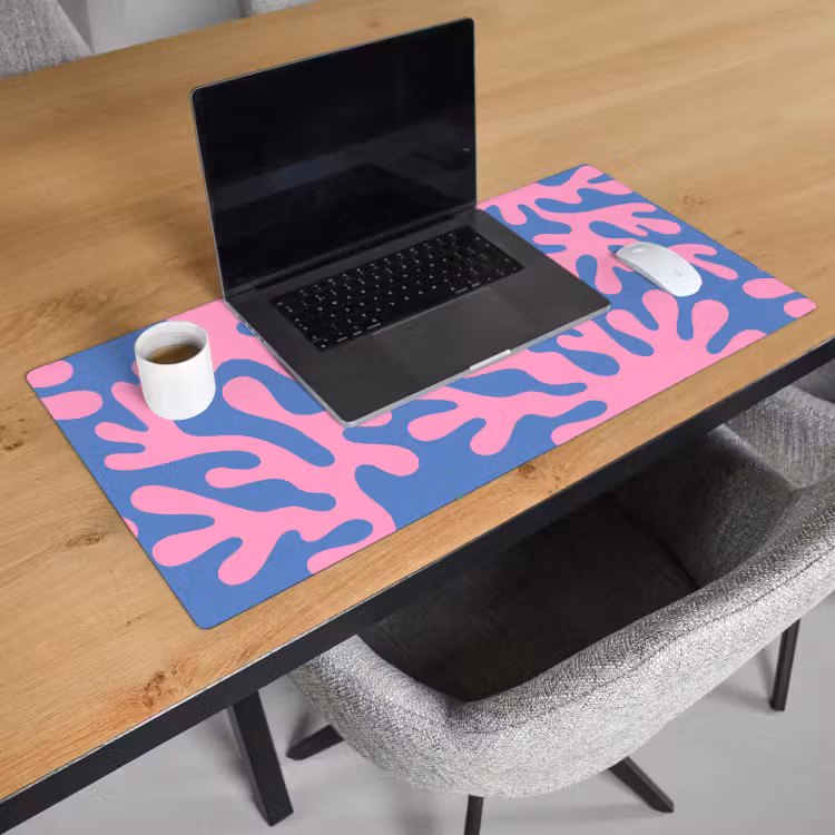 Bureau onderlegger - Abstract - Vormen - Roze - Blauw — 3