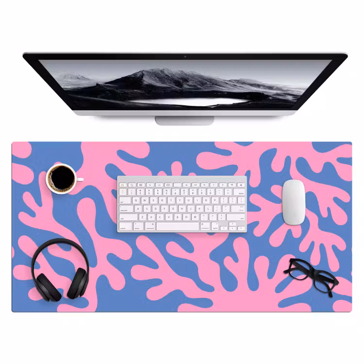 Bureau onderlegger - Abstract - Vormen - Roze - Blauw — 4