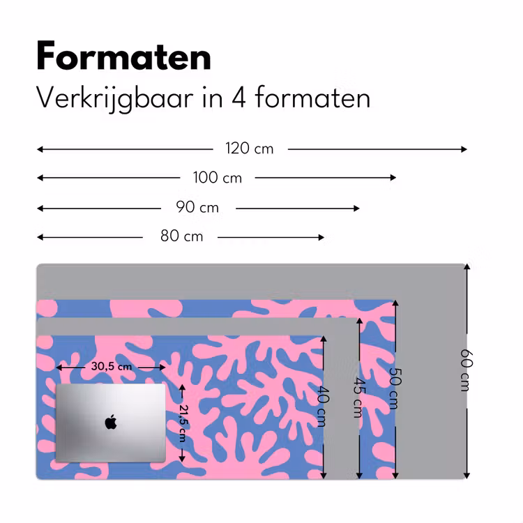 Bureau onderlegger - Abstract - Vormen - Roze - Blauw — 8