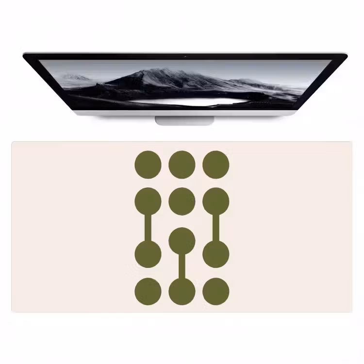 Bureau onderlegger - Cirkels - Geometrisch - Abstract - Modern - Groen — 1