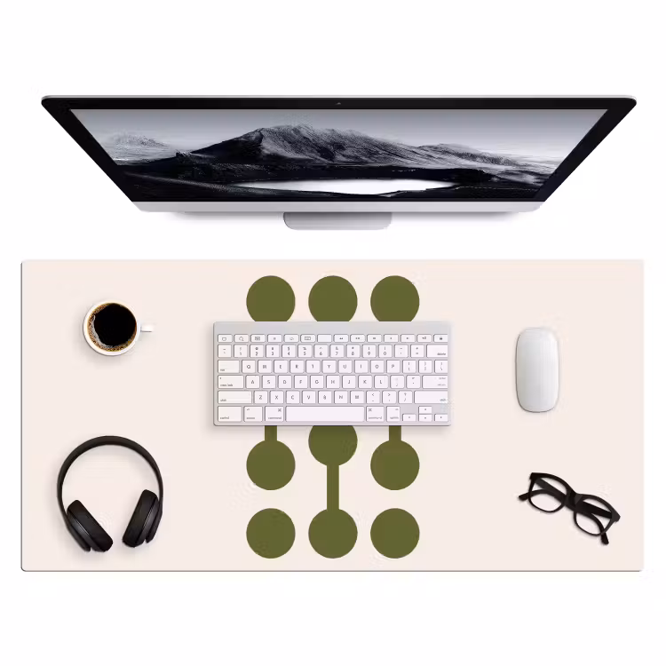 Bureau onderlegger - Cirkels - Geometrisch - Abstract - Modern - Groen — 4