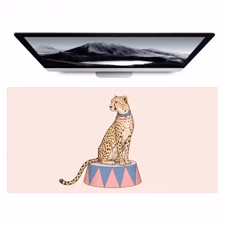 Bureau onderlegger - Dieren - Circus - Illustratie - Vintage - Roze — 1