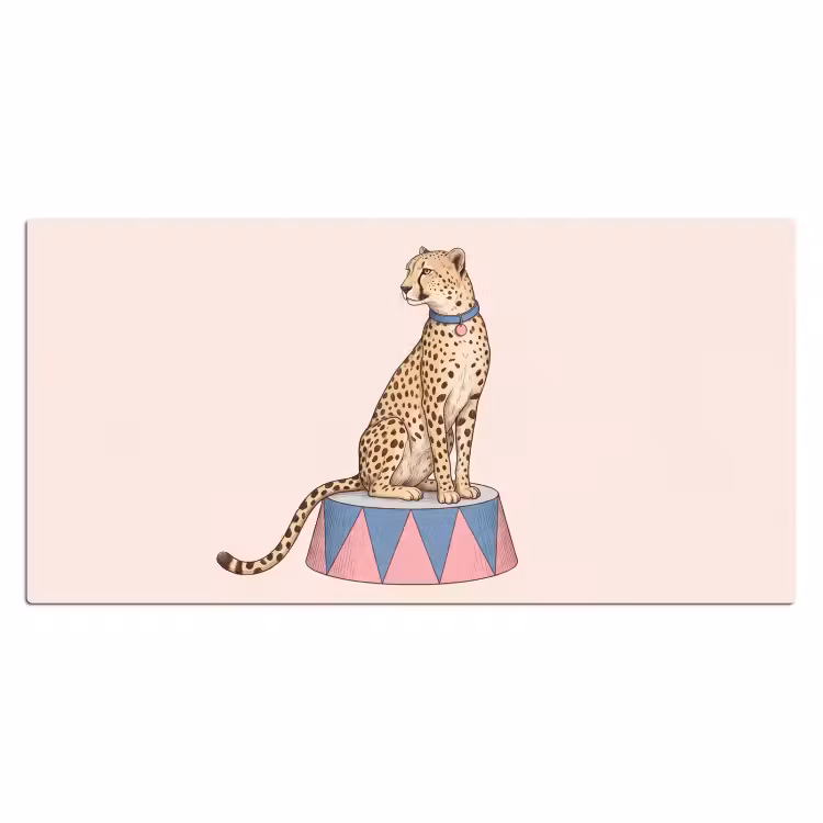 Bureau onderlegger - Dieren - Circus - Illustratie - Vintage - Roze — 2