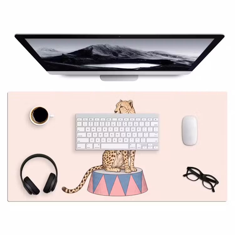 Bureau onderlegger - Dieren - Circus - Illustratie - Vintage - Roze — 4