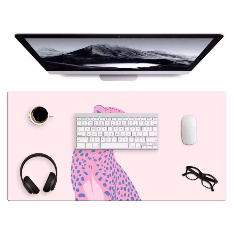 Bureau onderlegger - Dieren - Profiel - Abstract - Roze - Blauw — 4