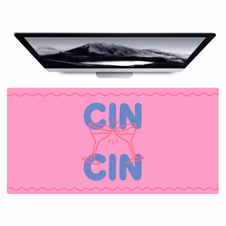 Bureau onderlegger - Drank - Glazen - Proost - Modern - Roze — 1