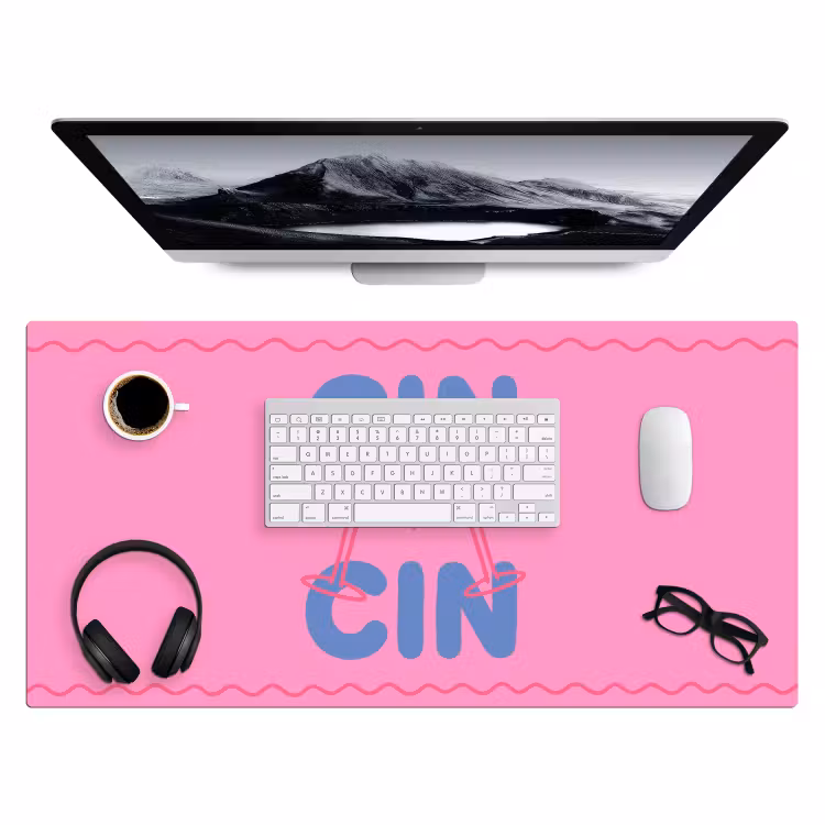 Bureau onderlegger - Drank - Glazen - Proost - Modern - Roze — 4