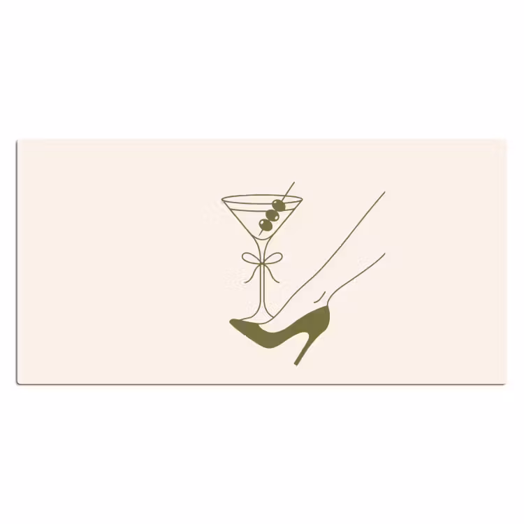Bureau onderlegger - Drank - Martini - Hoge hak - Mode - Groen — 2