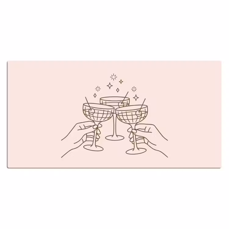 Bureau onderlegger - Drankjes - Feest - Proosten - Minimalistisch - Groen — 2