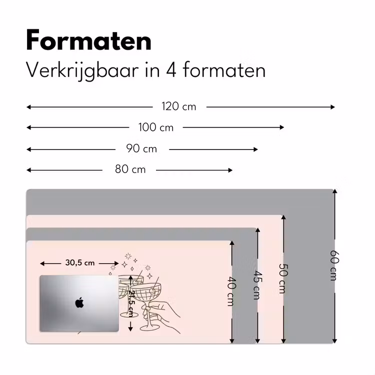 Bureau onderlegger - Drankjes - Feest - Proosten - Minimalistisch - Groen — 8