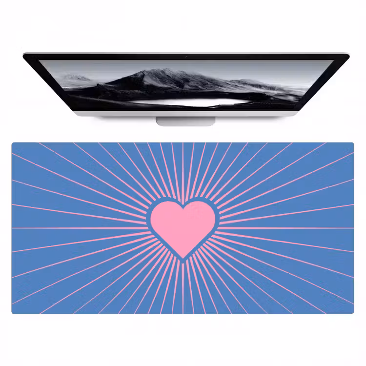 Bureau onderlegger - Hart - Stralen - Liefde - Modern - Roze — 1