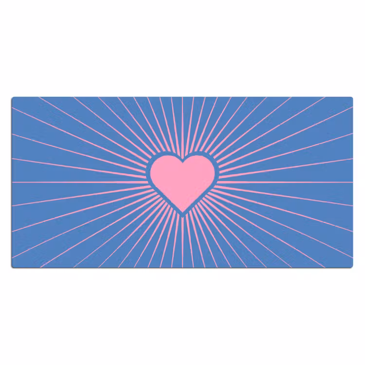 Bureau onderlegger - Hart - Stralen - Liefde - Modern - Roze — 2