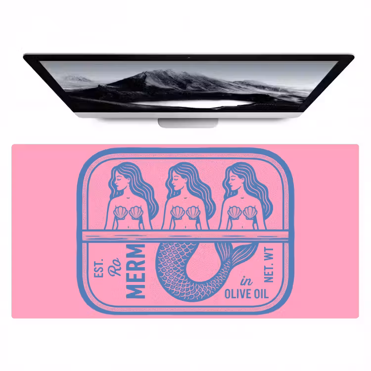 Bureau onderlegger - Meermin - Sardineblik - Illustratie - Roze - Retro — 1
