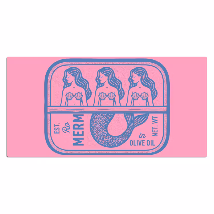 Bureau onderlegger - Meermin - Sardineblik - Illustratie - Roze - Retro — 2
