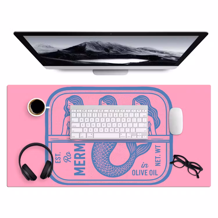 Bureau onderlegger - Meermin - Sardineblik - Illustratie - Roze - Retro — 4
