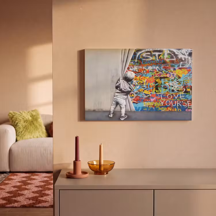 Canvas schilderij - Graffiti - Illusie - Jongen - Street art — 2