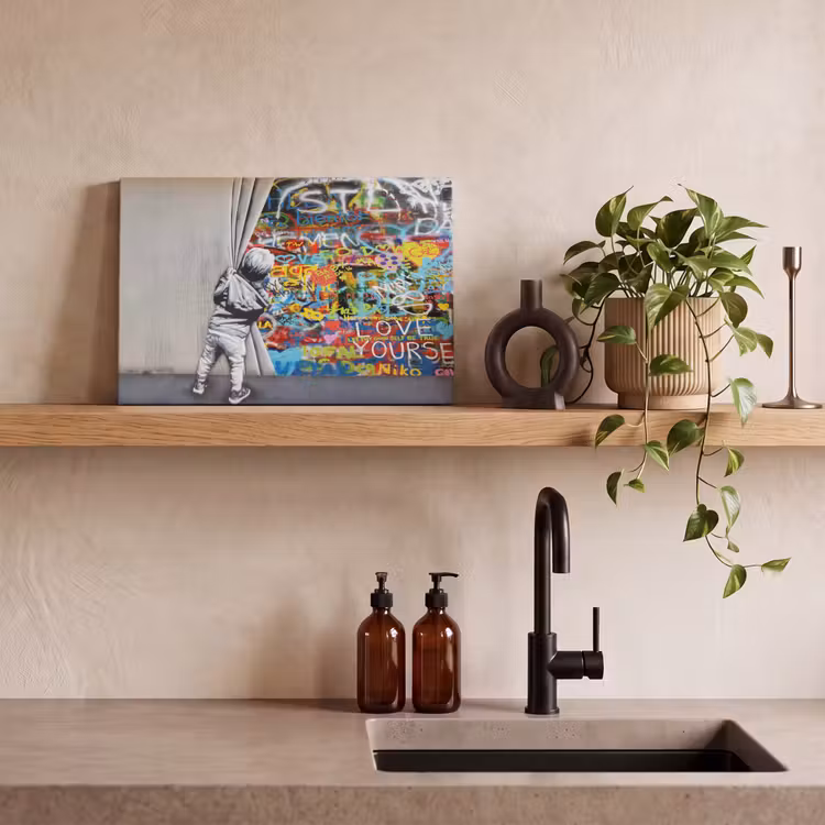 Canvas schilderij - Graffiti - Illusie - Jongen - Street art — 4