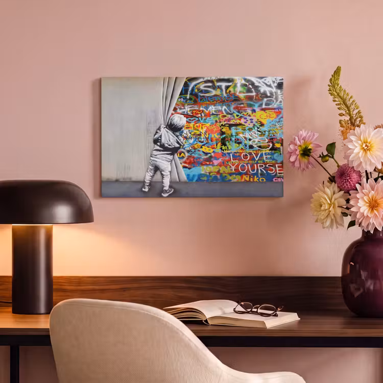Canvas schilderij - Graffiti - Illusie - Jongen - Street art — 6