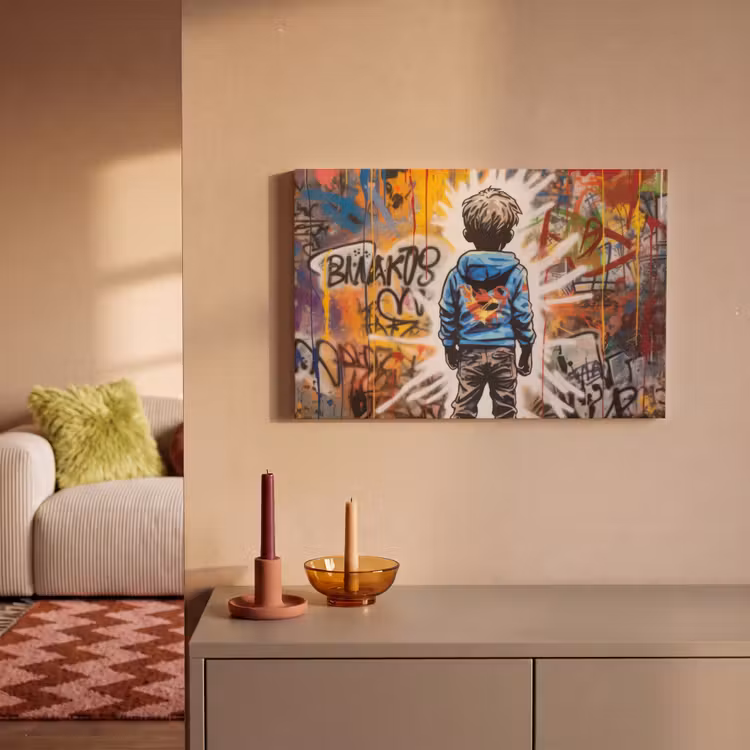 Canvas schilderij - Graffiti - Jongen - Kleuren - Kunst - Street Art — 2