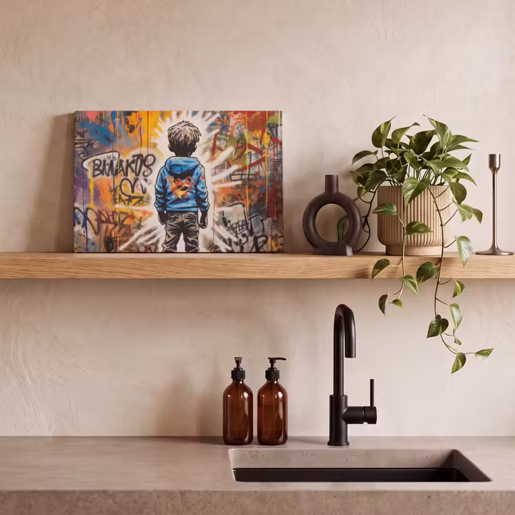 Canvas schilderij - Graffiti - Jongen - Kleuren - Kunst - Street Art — 4