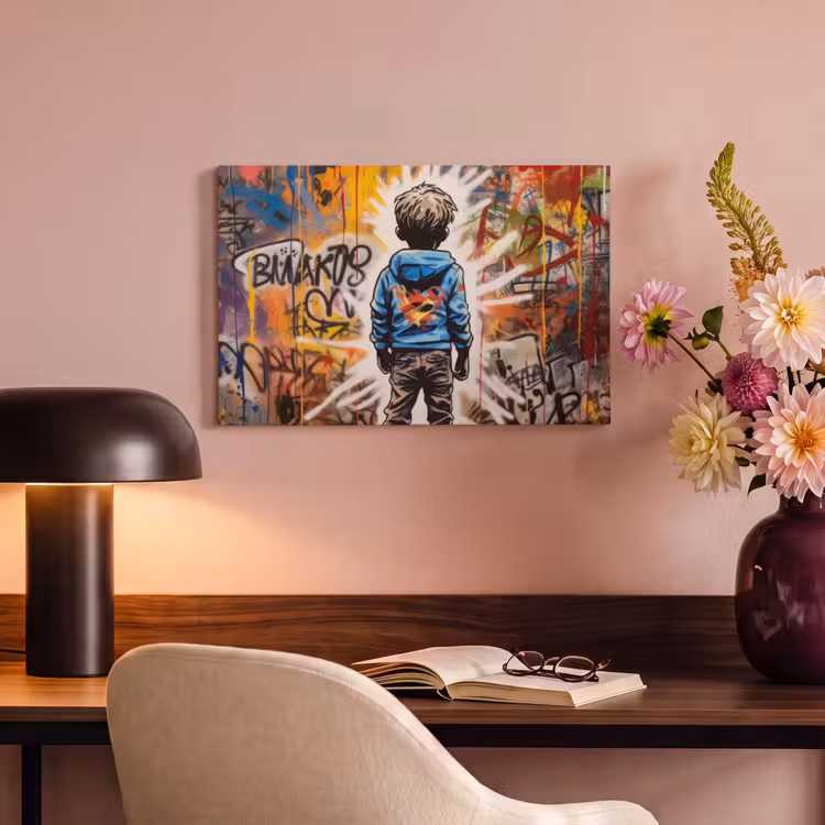 Canvas schilderij - Graffiti - Jongen - Kleuren - Kunst - Street Art — 6