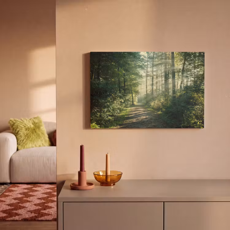 Canvas schilderij - Bos - Pad - Zon - Bomen - Groen - Natuur — 2
