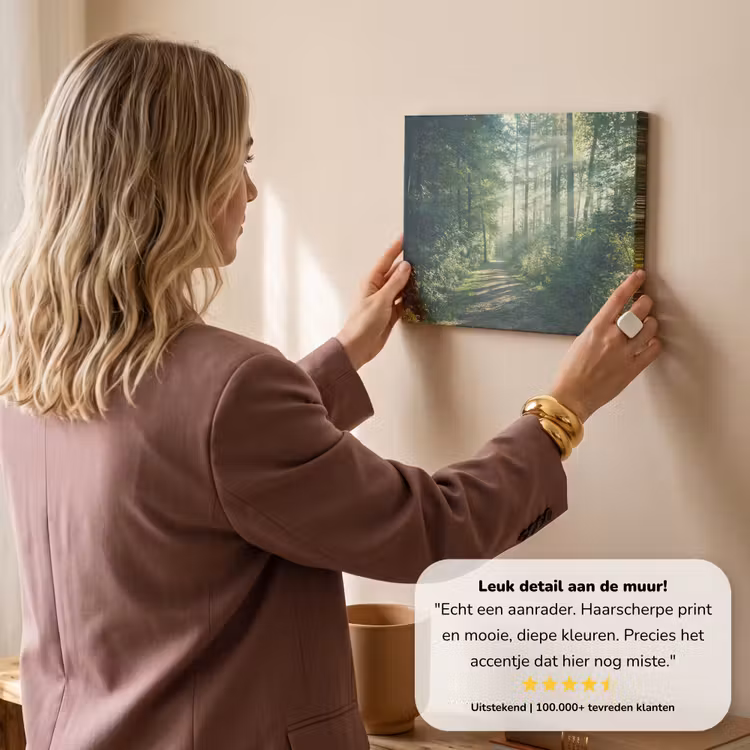 Canvas schilderij - Bos - Pad - Zon - Bomen - Groen - Natuur — 3