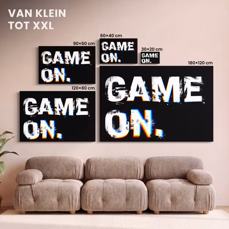 Canvas schilderij - Gaming - Game - Spreuken - Quotes - Game on — 8