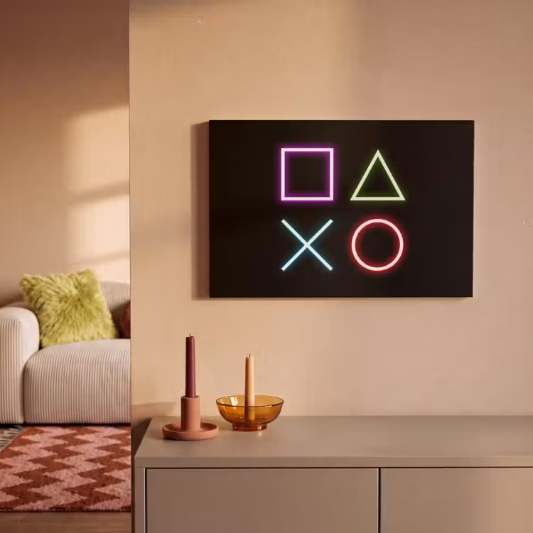 Canvas schilderij - Gaming - Neon - Console - Zwart - Controller - Gamen — 2