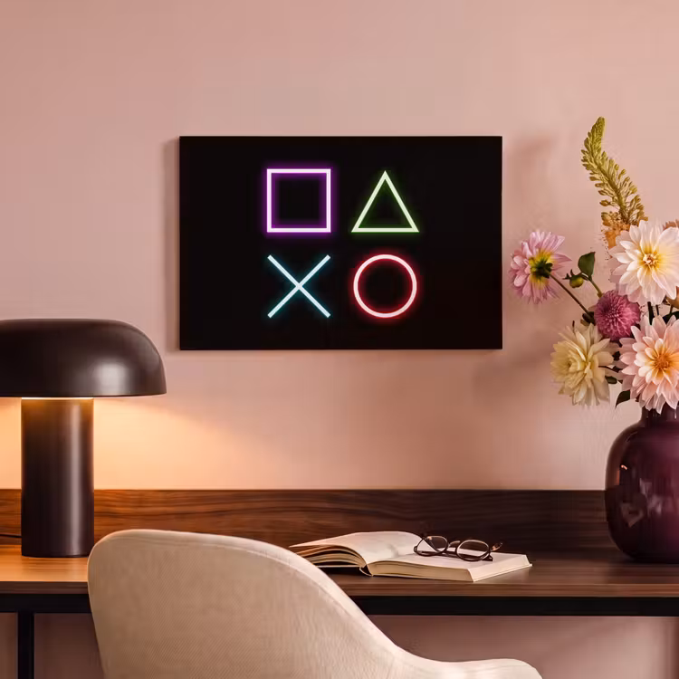 Canvas schilderij - Gaming - Neon - Console - Zwart - Controller - Gamen — 6