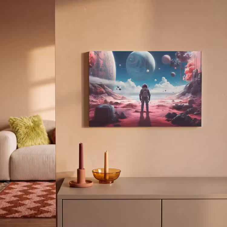 Canvas schilderij - Astronaut - Ruimte - Planeten - Wolken — 2