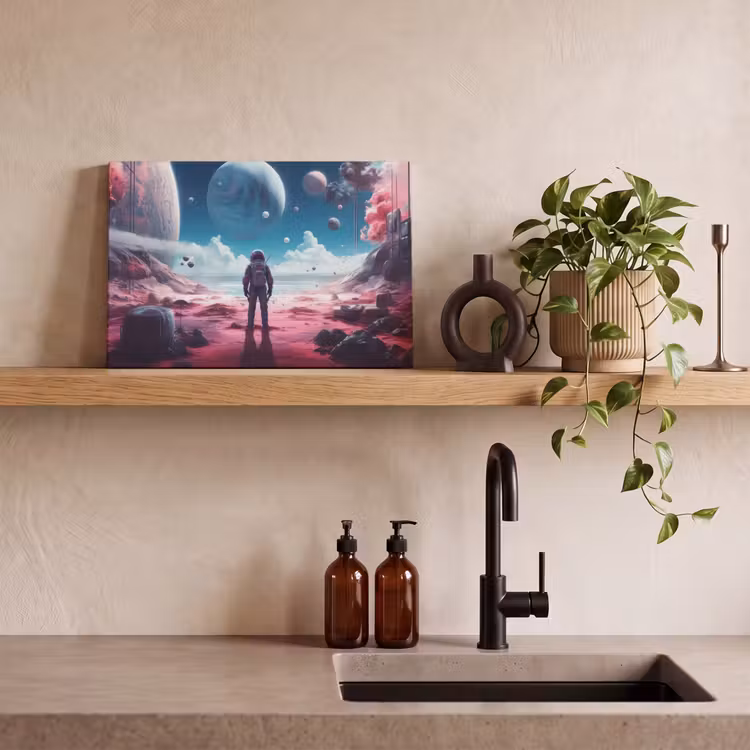 Canvas schilderij - Astronaut - Ruimte - Planeten - Wolken — 4