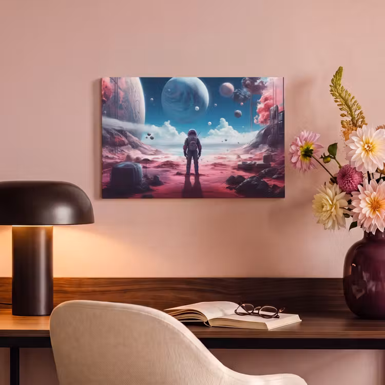 Canvas schilderij - Astronaut - Ruimte - Planeten - Wolken — 6