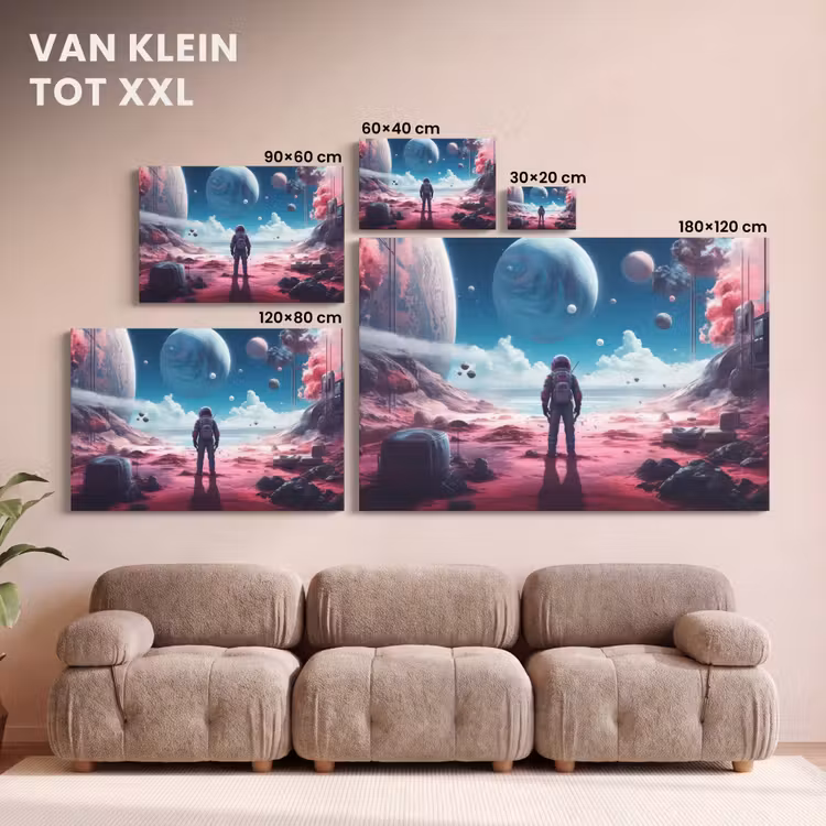 Canvas schilderij - Astronaut - Ruimte - Planeten - Wolken — 7