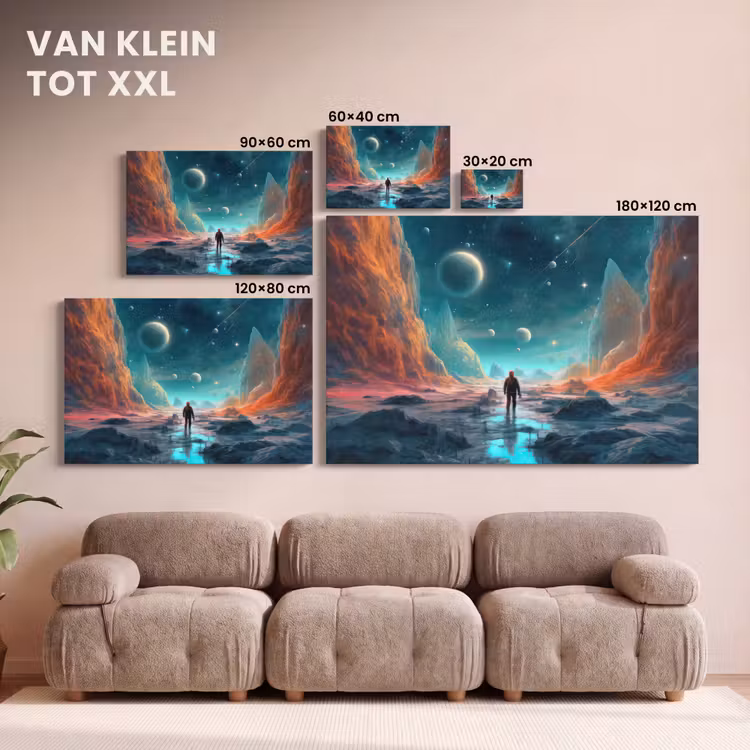Canvas schilderij - Bergen - Ruimte - Planeten - Astronaut — 7