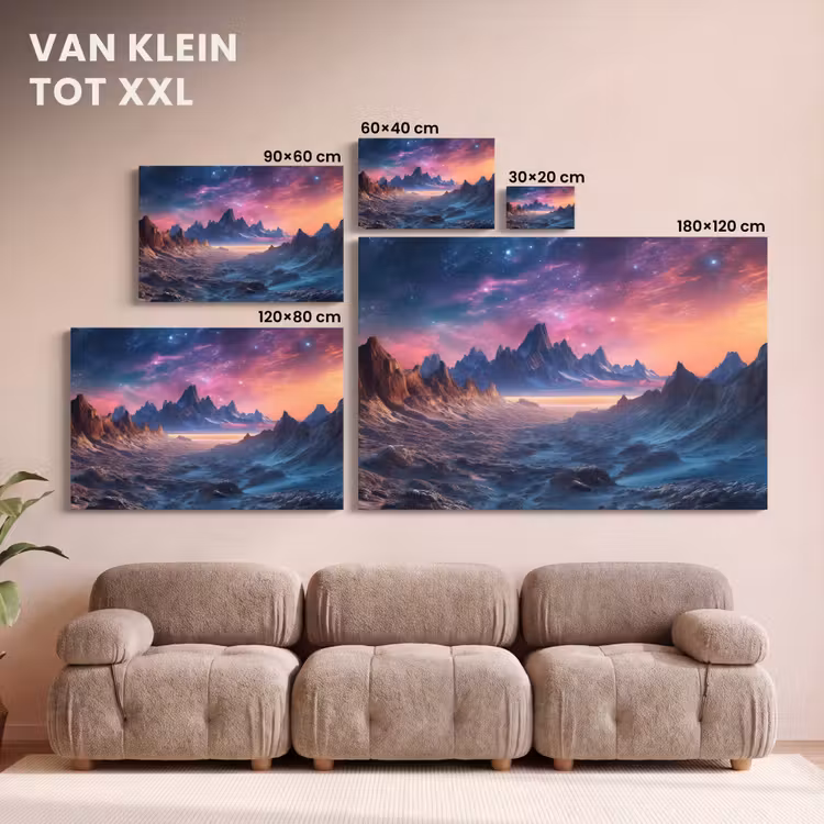 Canvas schilderij - Bergen - Sterren - Kleurrijk - Neon — 7