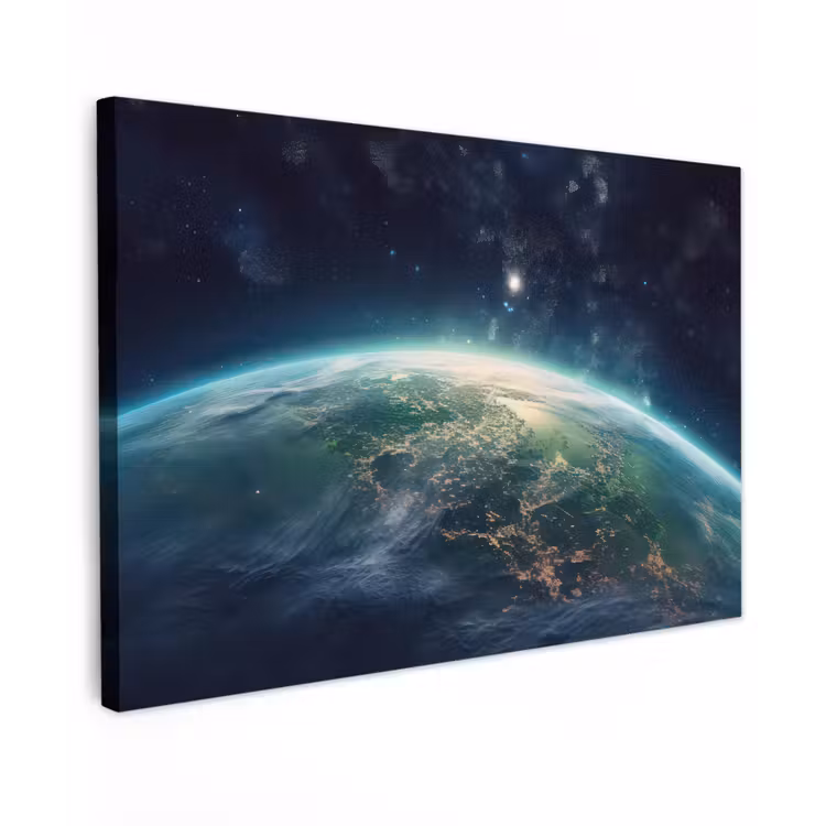 Canvas schilderij - Aarde - Ruimte - Sterren - Landschap — 1