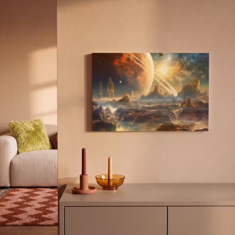 Canvas schilderij - Gebergte - Planeet - Ruimte - Sterren — 2
