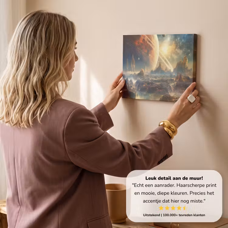 Canvas schilderij - Gebergte - Planeet - Ruimte - Sterren — 3